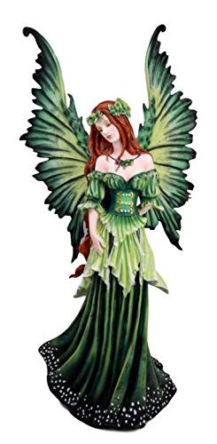 Ebros Amy Brown Large Lady Of The Forest Green Tribal Fairy Collector Figurine 19.5" H Fantasy Art Of Fairies Pixies Nymphs Gaia Earth Elemental FAE Magic Decor Statue