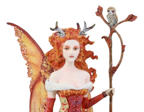 Ebros Amy Brown Pumpkin Queen Autumn Fairy Statue 17.5" Tall Fantasy Faery