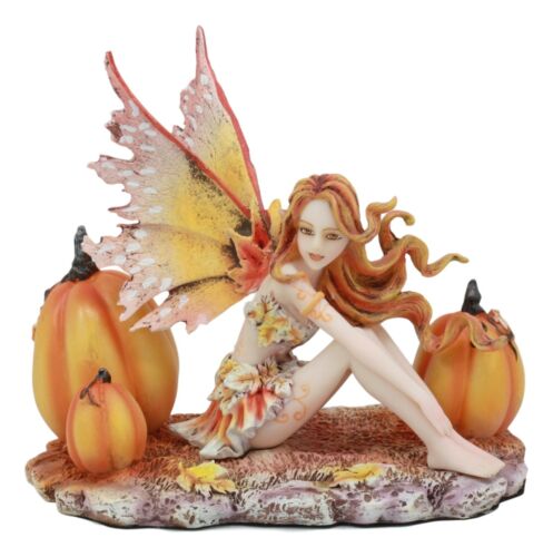 Ebros Amy Brown Tribal Fairy Godmother With Pumpkins Statue 5" H