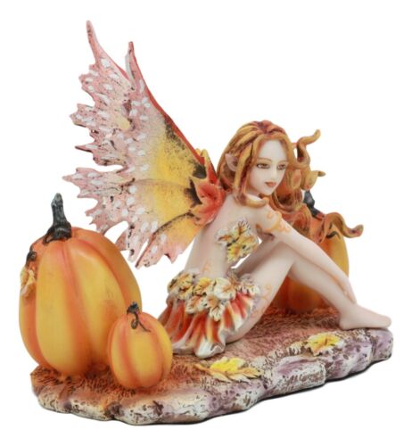 Ebros Amy Brown Tribal Fairy Godmother With Pumpkins Statue 5" H