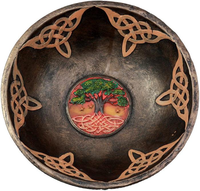 Ebros Ancient Celtic Tree Of Life Offering Bowl Figurine 8.5"H Celtic Knotwork