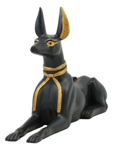 Ebros Ancient Egyptian God Anubis Dog In Sitting Pose Figurine 10" Long