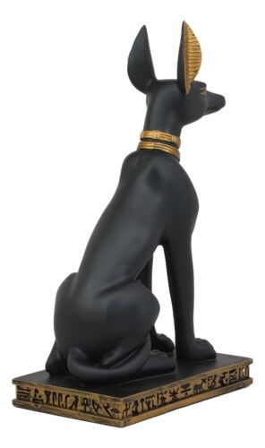 Ebros Ancient Egyptian Sitting Anubis In Jackal Dog Form Statue 9.25" Tall Anpu God Of Afterlife Mummification And The Dead Collectible As Historical Cultural Heritage Academic Figurine