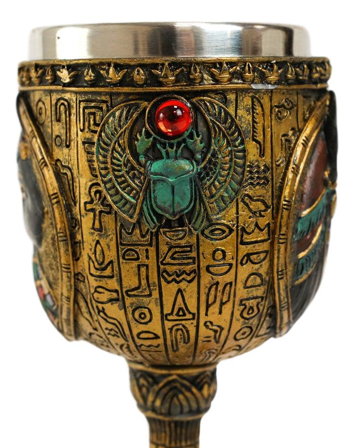 Ebros Ancient Egyptian Women Bastet Cat Wine Goblet 6oz 7"H Decorative Chalice