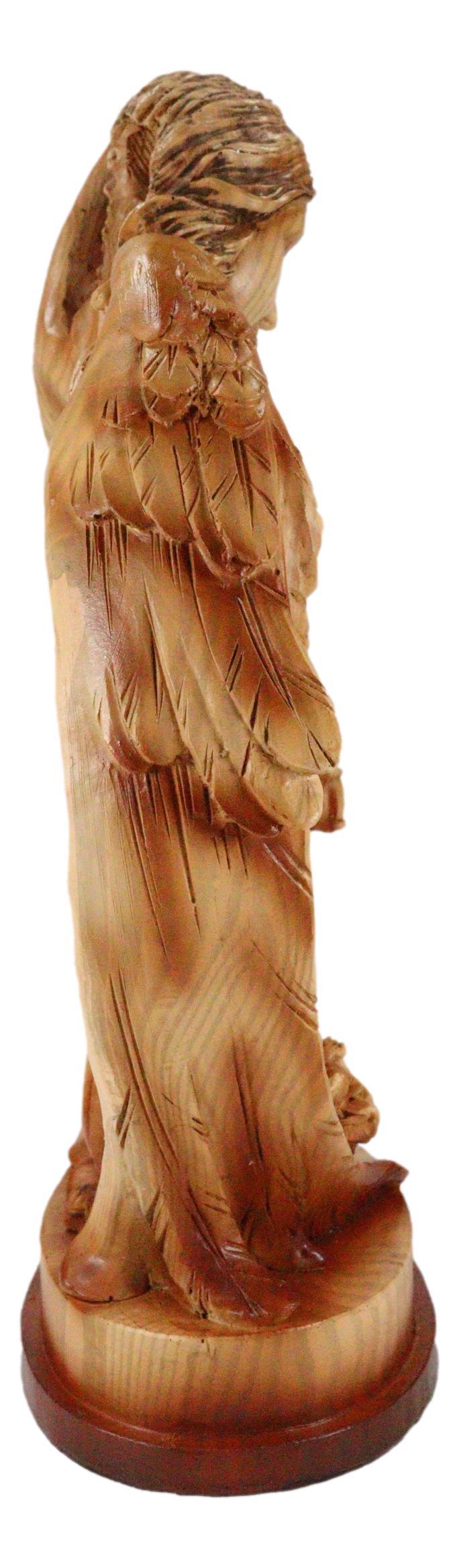 Ebros Angel Gabriel Watching Over The Holy Family Of Jesus Woodlike Sculpture