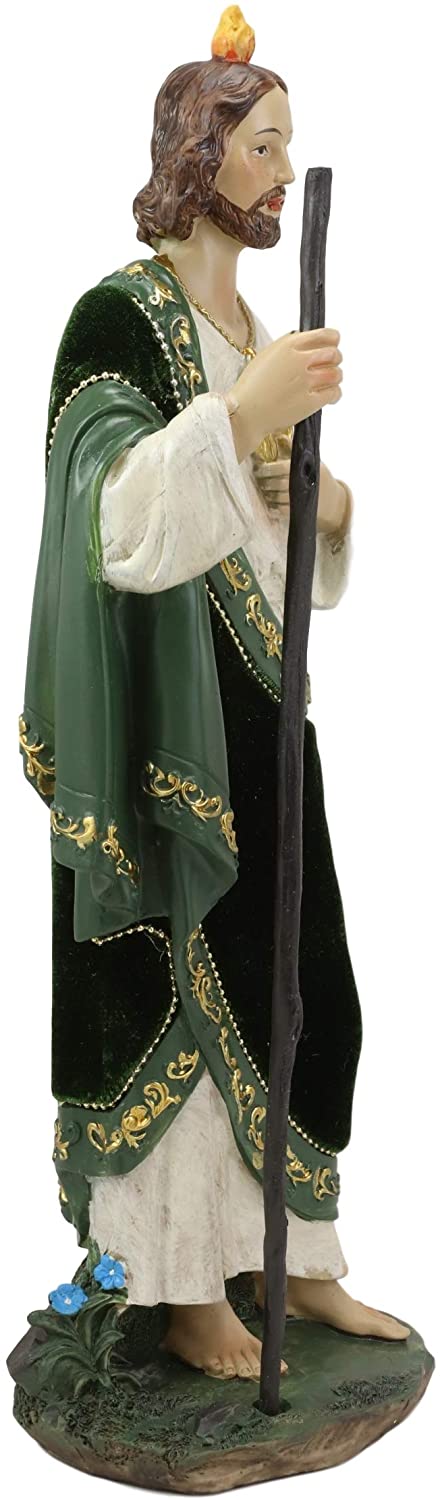 Ebros Apostle Saint Jude Thaddeus Resin With Velvet Fabric Outfit Statue 12"H