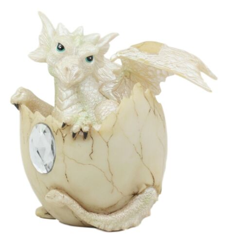 Ebros April Birthstone Dragon Egg Statue Diamond Gem Birthday Dragon Hatchling Figurine Fantasy Collector