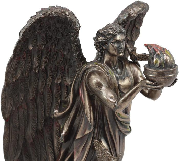 Ebros Archangel Chamuel Statue 9.5"H Angel Chamuel Carrying Holy Flame Figurine