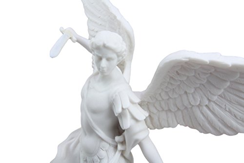 Ebros Archangel Saint Michael Statue 13.5"H Battle Of Armageddon (Off White)