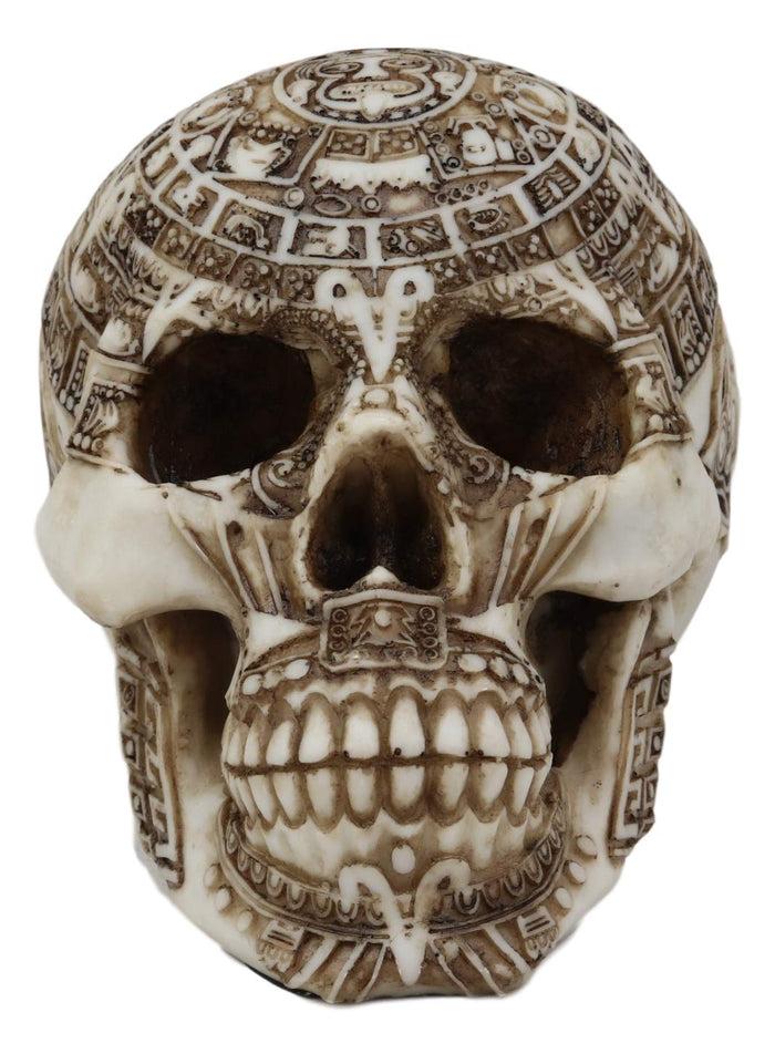 Ebros Aztec Nahuatl Codices Mexica Mesoamerican Calendar Tattoo Skull Decor Statue