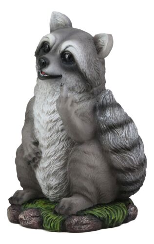 Ebros Bad Bandit Large Standing Cheeky Raccoon 12.5" Height Garden Decor