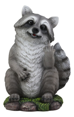 Ebros Bad Bandit Large Standing Cheeky Raccoon 12.5" Height Garden Decor