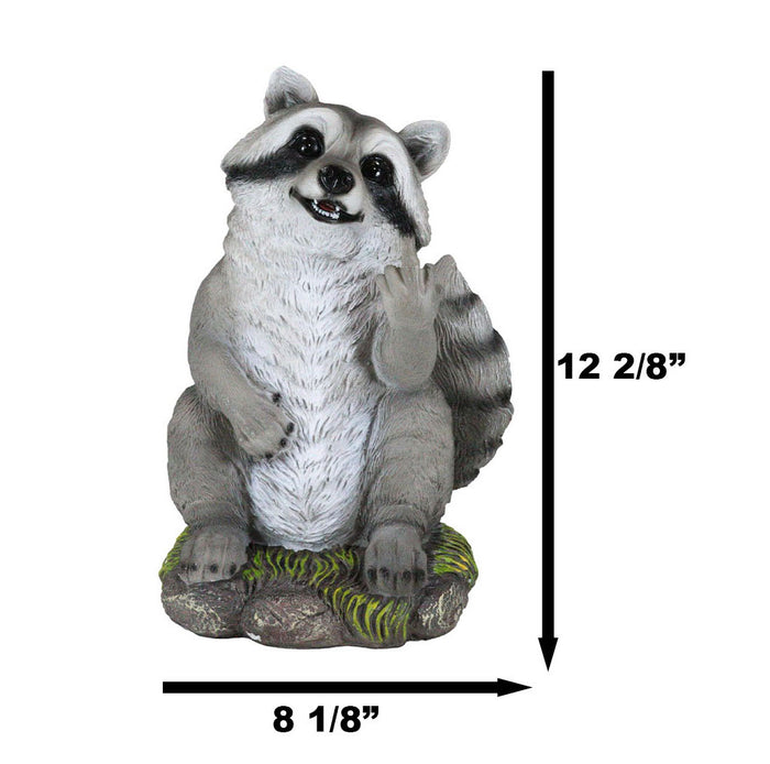 Ebros Bad Bandit Large Standing Cheeky Raccoon 12.5" Height Garden Decor