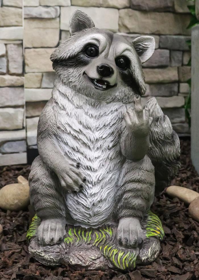 Ebros Bad Bandit Large Standing Cheeky Raccoon 12.5" Height Garden Decor