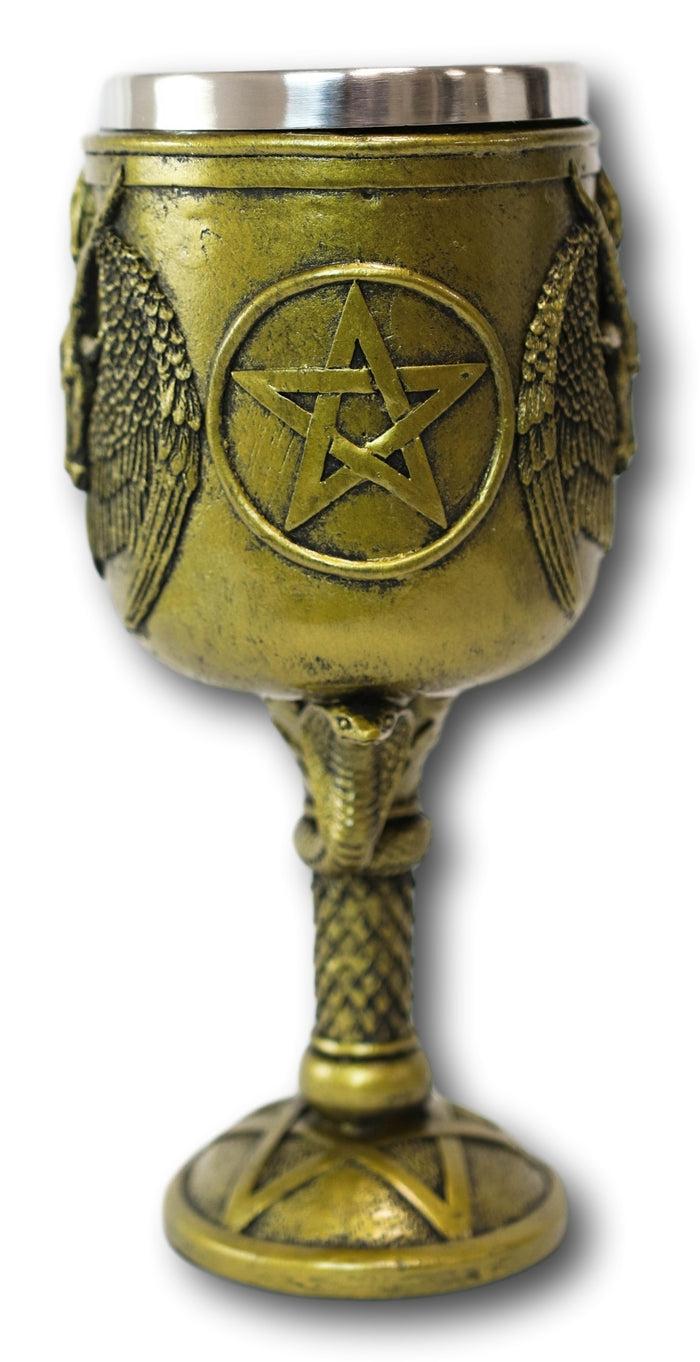 Ebros Baphomet Goblets & Chalices With 15 Oz Capacity Removable Stainless Cup