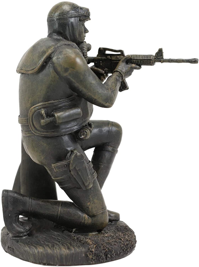 Ebros Battlefield Navy Seal Diver Soldier Taking Aim With Rifle Statue 6" H