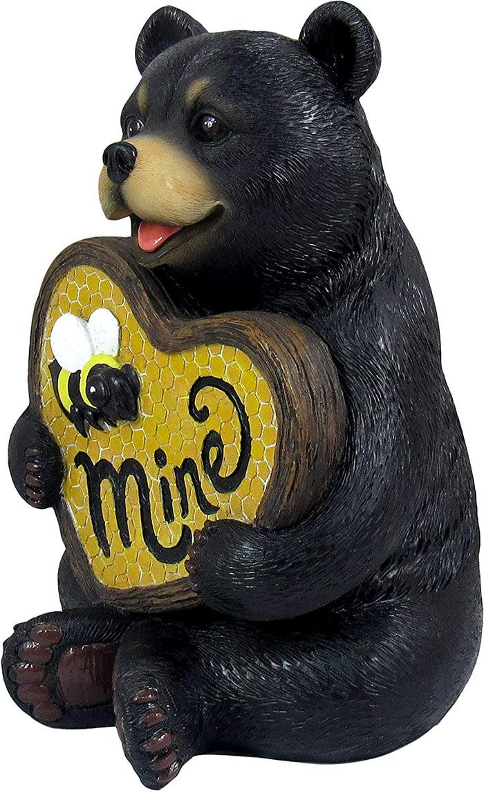 Ebros Bee My Honey Black Bear With Honeycomb Heart Be Mine Figurine 6"H Figure