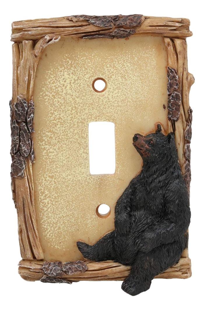 Ebros Black Bear By Branch Twigs Wall Light Cover Set Of 2 Single Toggle Switch
