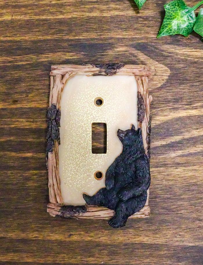 Ebros Black Bear By Branch Twigs Wall Light Cover Set Of 6 Single Toggle Switch