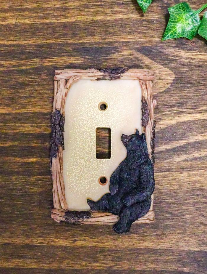 Ebros Black Bear By Branch Twigs Wall Light Cover Set Of 2 Single Toggle Switch