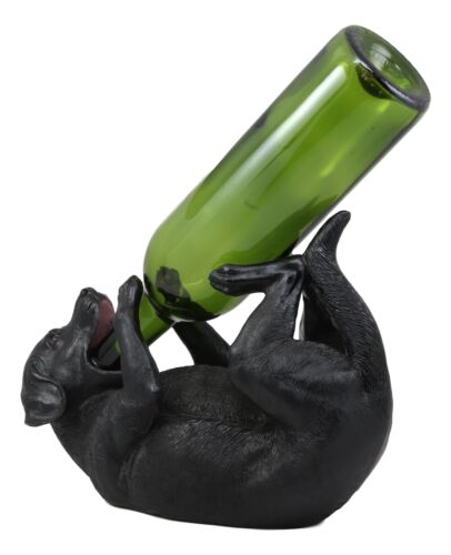 Ebros Black Labrador Retriever Wine Bottle Holder Caddy Figurine Pet Canine Lovers