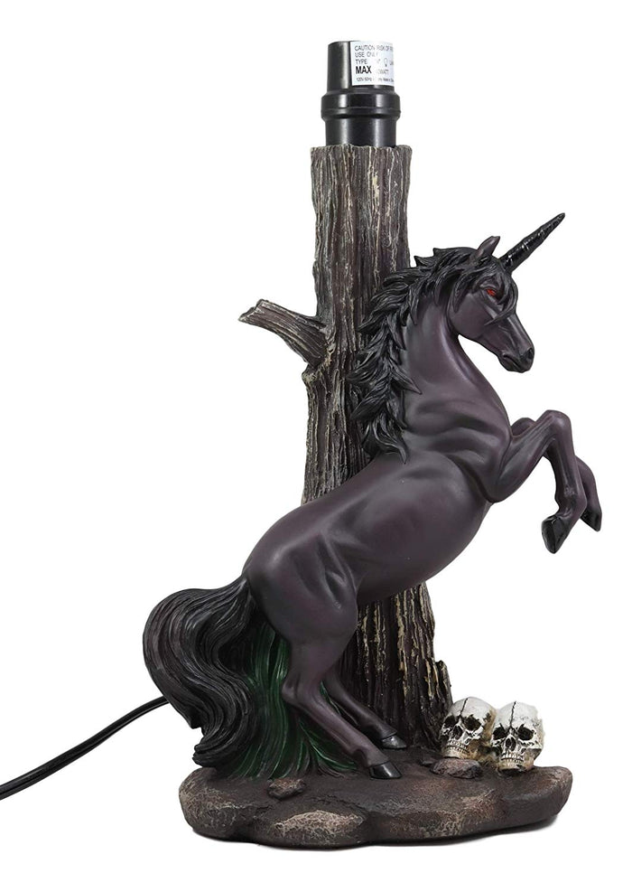 Ebros Black Unicorn Sculptural Desktop Table Lamp With Night Sky Shade 19" Tall