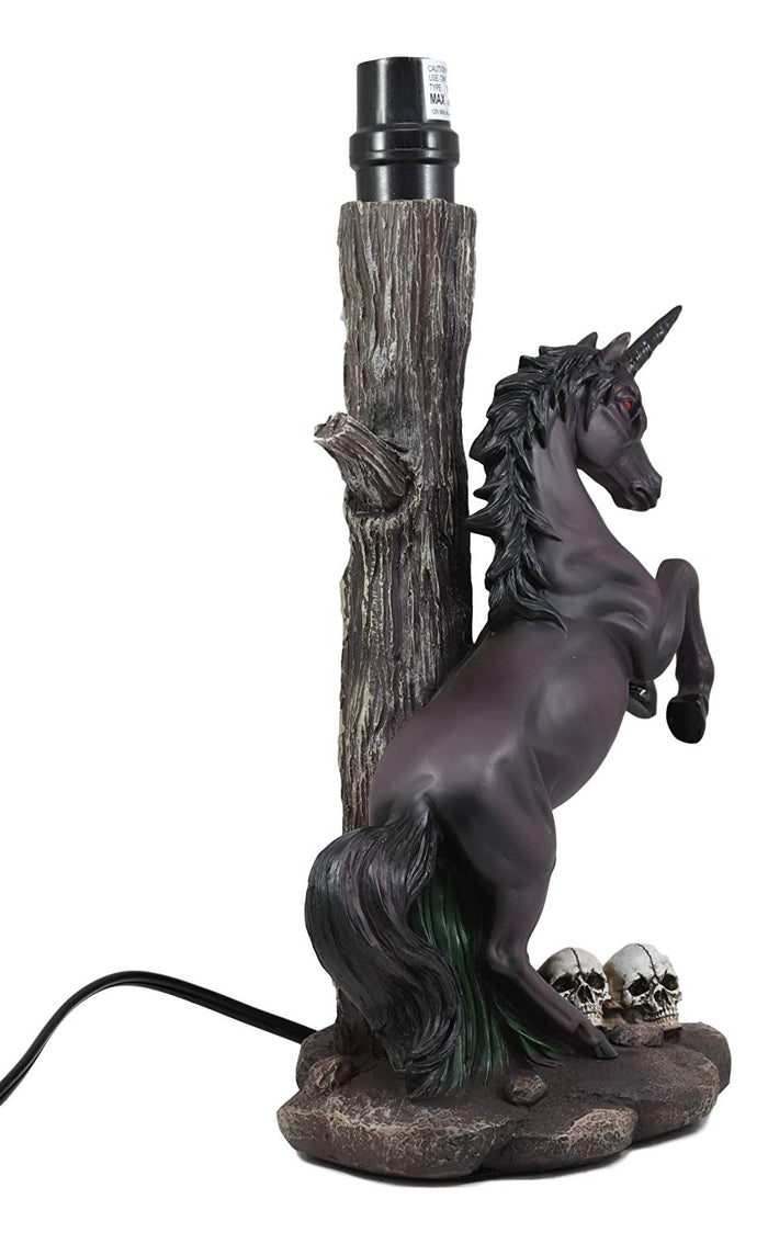 Ebros Black Unicorn Sculptural Desktop Table Lamp With Night Sky Shade 19" Tall