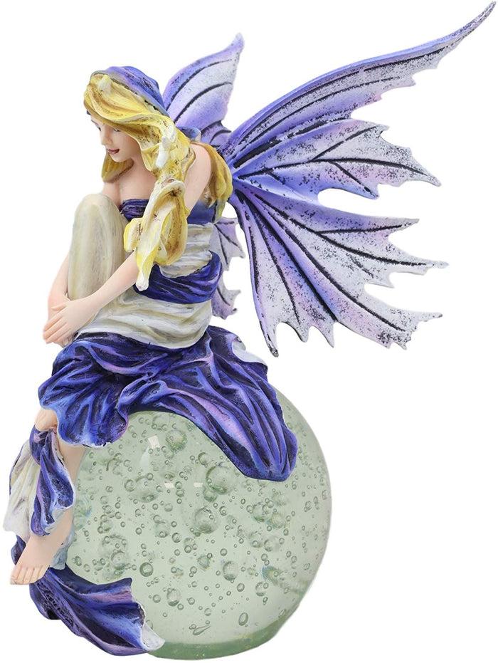 Ebros Blonde Fairy Sitting On Lunar Full Moon Statue 8.5" Tall By Nene Thomas