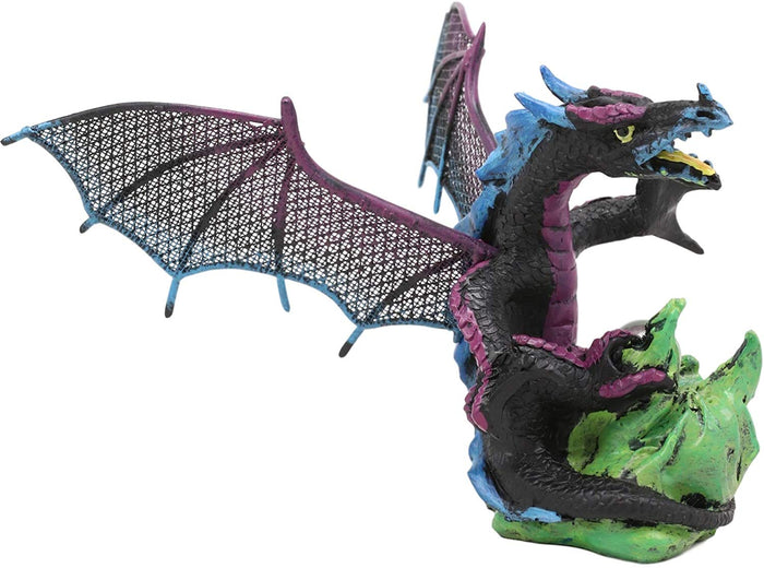 Ebros Blue And Black Battle Hardened Midnight Pterosaur Dragon Figurine 6" Long