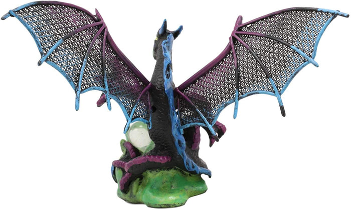 Ebros Blue And Black Battle Hardened Midnight Pterosaur Dragon Figurine 6" Long