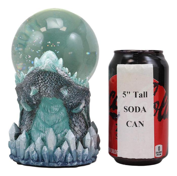 Ebros Blue Frost Dragon LED Night Light Glitter Sparkle Water Globe Storm Ball