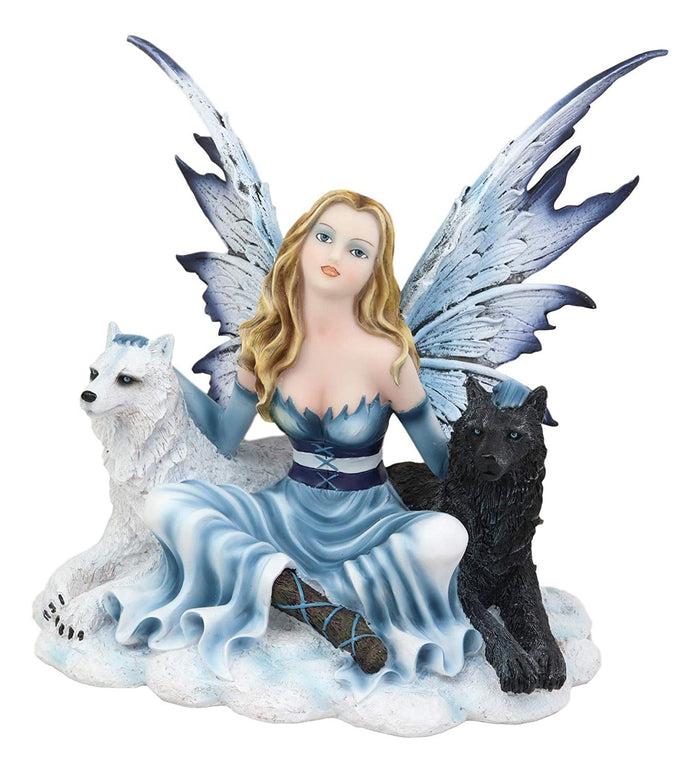 Ebros Blue Frozen Fairy Embracing Black and White Direwolves Statue 9" Long Fantasy FAE Pixie with Wolves in Snow Woodlands Tundra Scenery Figurine Decor of Wolf Timberwolf Fantasy Magic Nymph Ebros Blue Frozen Fairy Embracing Black and White Direwolves Statue 9" Long Fantasy FAE Pixie with Wolves in Snow Woodlands Tundra Scenery Figurine Decor of Wolf Timberwolf Fantasy Magic Nymph