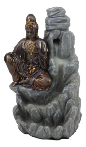 Ebros Bodhisattva Kuan Yin Buddha Backflow Incense Burner Statue 7.5"H