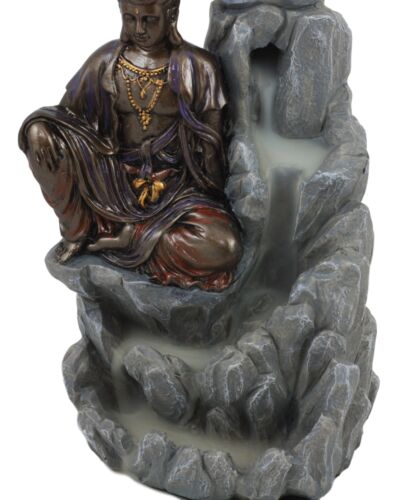Ebros Bodhisattva Kuan Yin Buddha Backflow Incense Burner Statue 7.5"H