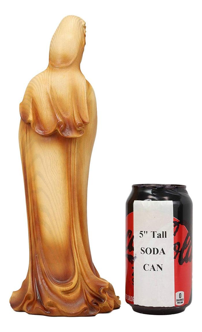 Ebros Bodhisattva Kuan Yin Standing With A Jar Of Pure Water Statue 11.5" Tall Goddess Guan Yin Compassion Of All Buddhas Figurine Guanyin Faux Wood Resin