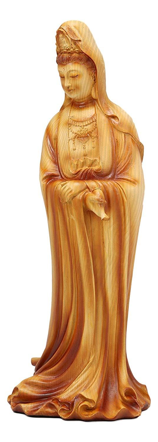 Ebros Bodhisattva Kuan Yin Standing with A Jar of Pure Water Statue 11.5" Tall Goddess Guan Yin Compassion of All Buddhas Figurine Guanyin Faux Wood Resin Ebros Bodhisattva Kuan Yin Standing with A Jar of Pure Water Statue 11.5" Tall Goddess Guan Yin Compassion of All Buddhas Figurine Guanyin Faux Wood Resin