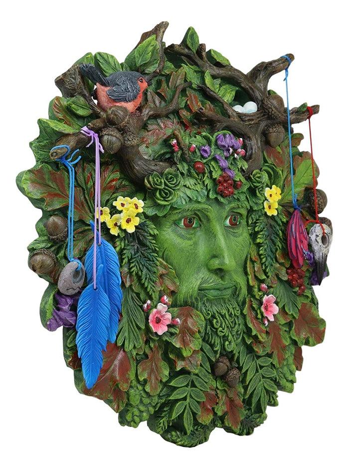 Ebros Brigid Ashwood Colorful Nature Spirit God Celtic Greenman Hanging Wall Decor Plaque 12" High Wiccan Tree Of Life Forest Tree Ent Decorative Sculpture Mythical Fantasy Cernunnos Horned God