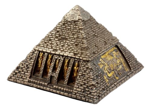 Ebros Bronzed Egyptian Pharaohs Gods & Deities Pyramid Jewelry Box Figurine