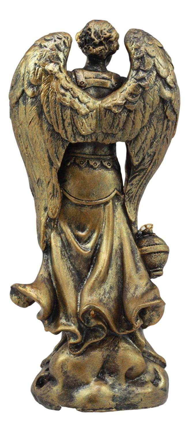 Ebros Bronzed Greek Orthodox Christian Church Archangel Of The Angelic Council Statue 5" Tall Figurine (Sealtiel The Prayer Of God)