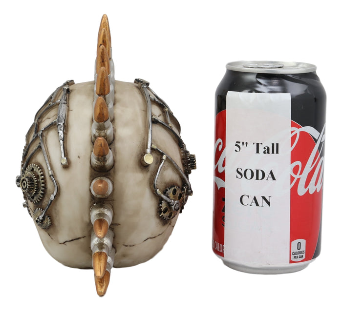 Ebros Bullet Ammo Mohawk Punk Rock Steampunk Skull Figurine With Painted Gearwork 7'L