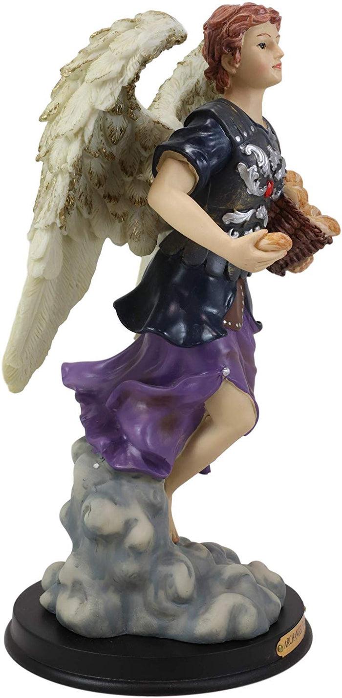 Ebros Byzantine Archangel Saint Barachiel With Brass Name Plate Wooden Base 12"H