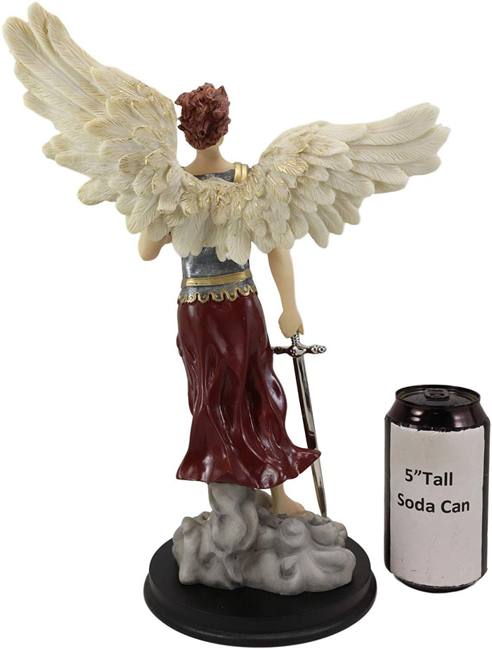 Ebros Byzantine Archangel Saint Jehudiel With Brass Name Plate Wooden Base 14"H