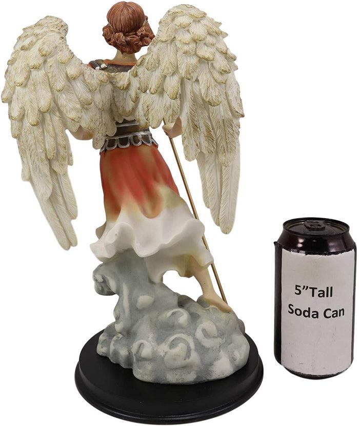 Ebros Byzantine Archangel Saint Raphael With Brass Name Plate Wooden Base 12"H