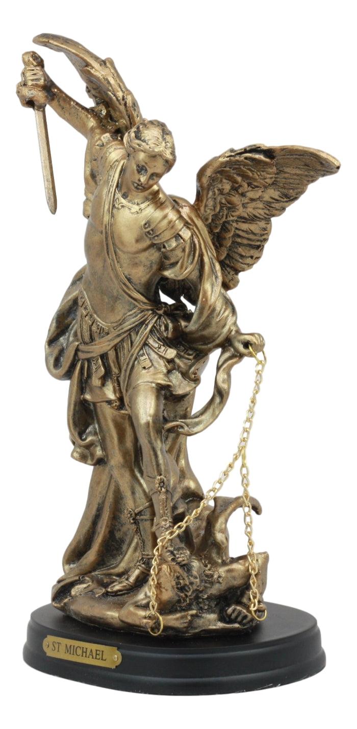Ebros Byzantine Catholic Church Archangel Michael Slaying Lucifer Statue 8"H