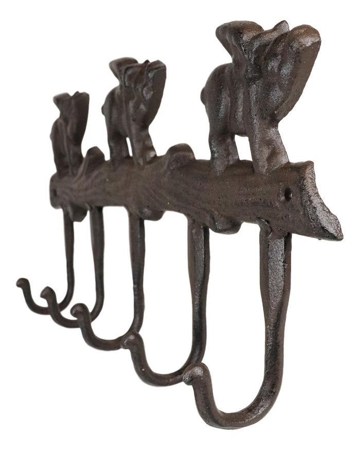 Ebros Cast Iron Country 3 Angel Winged Pigs Hog Heavens 5 Peg Wall Coat Hooks Hangers