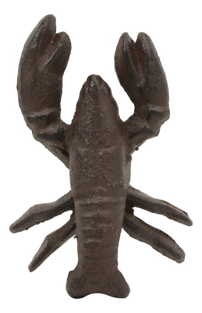 Ebros Cast Iron Nautical Cajun Creole Crawfish Baby Lobster Decorative Figurine Accent In Rustic Bronze Vintage Finish 3.75" Tall Coastal Southwestern Hanger Decor Crayfish Boil (4)