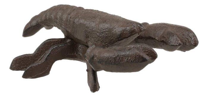 Ebros Cast Iron Nautical Cajun Creole Crawfish Baby Lobster Decorative Figurine Accent In Rustic Bronze Vintage Finish 3.75" Tall Coastal Southwestern Hanger Decor Crayfish Boil (2)