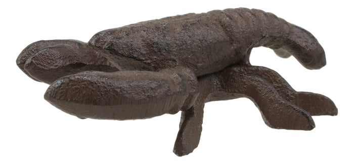 Ebros Cast Iron Nautical Cajun Creole Crawfish Baby Lobster Decorative Figurine Accent In Rustic Bronze Vintage Finish 3.75" Tall Coastal Southwestern Hanger Decor Crayfish Boil (1)