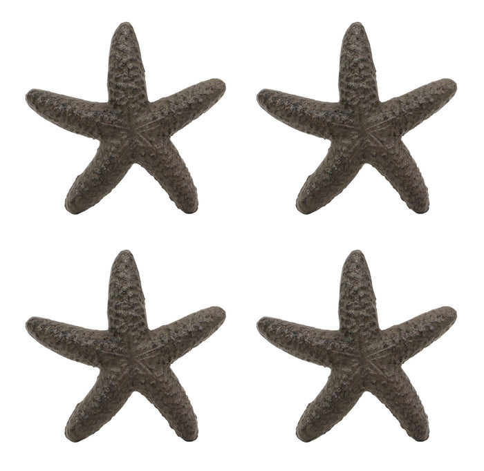 Ebros Cast Iron Ocean Coral Sea Star Shell Starfish Decorative Accent Statue in Rustic Bronze Finish 4.5" Wide Nautical Coastal Themed Decor for Wedding Beach Party Home Decorations DIY Crafts (4)