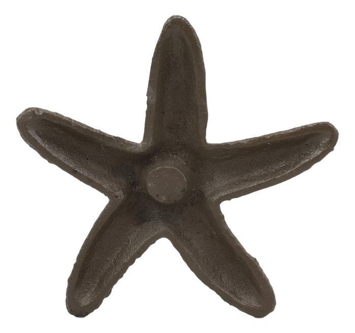 Ebros Cast Iron Ocean Coral Sea Star Shell Starfish Decorative Accent Statue In Rustic Bronze Finish 4.5" Wide Nautical Coastal Themed Decor For Wedding Beach Party Home Decorations DIY Crafts (1)